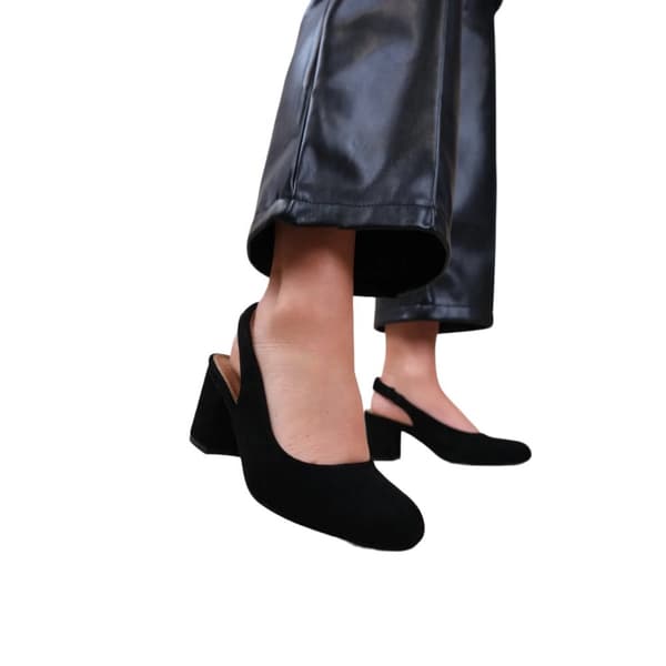 Where's That From Womens/Ladies Edith Suede Sling Back Wide Block Heel Shoes