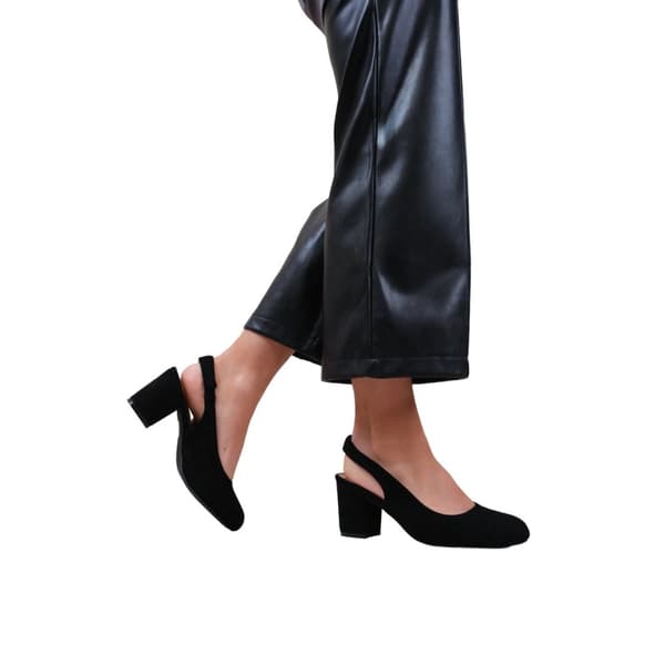 Where's That From Womens/Ladies Edith Suede Sling Back Wide Block Heel Shoes