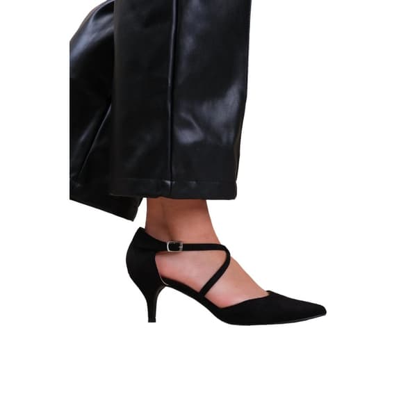 Where's That From Womens/Ladies Kennedi Suede Crossover Strap Wide Kitten Heel Shoes