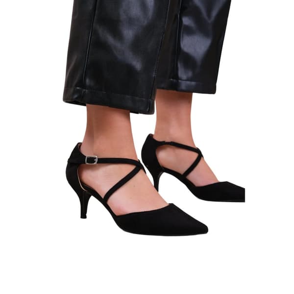 Where's That From Womens/Ladies Kennedi Suede Crossover Strap Wide Kitten Heel Shoes