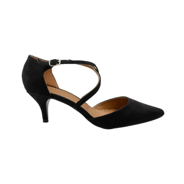 Where's That From Womens/Ladies Kennedi Suede Crossover Strap Wide Kitten Heel Shoes