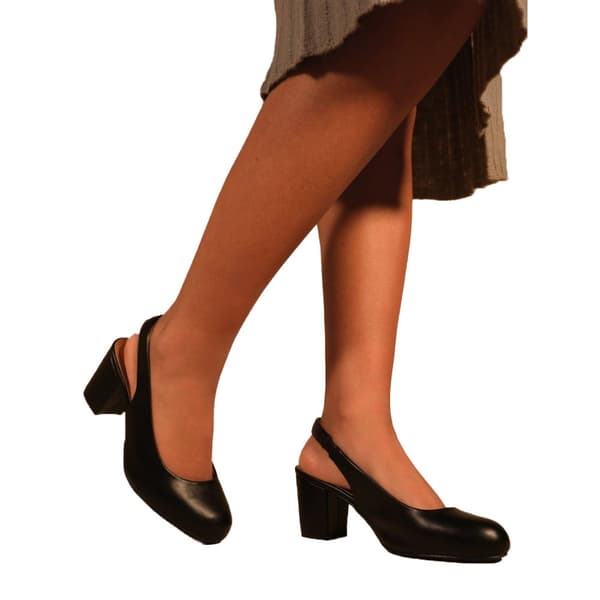 Where's That From Womens/Ladies Edith PU Sling Back Wide Block Heel Shoes