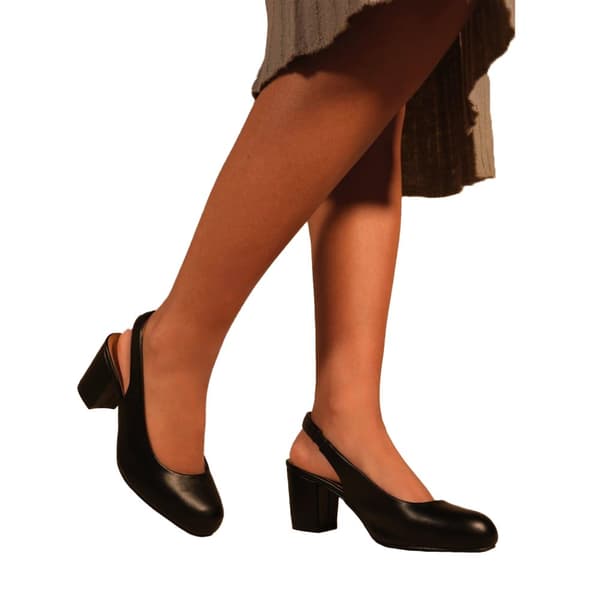 Where's That From Womens/Ladies Edith PU Sling Back Wide Block Heel Shoes
