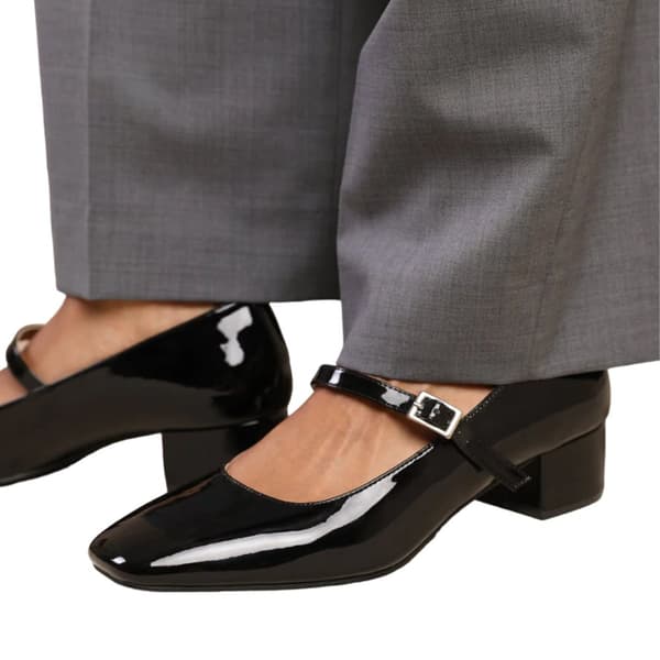 Where's That From Womens/Ladies Oslo Single Strap Square Toe Low Block Heel Court Shoes