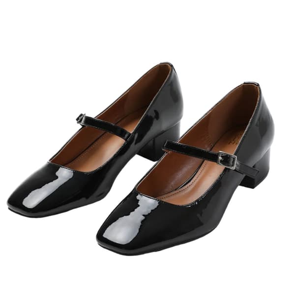 Where's That From Womens/Ladies Oslo Single Strap Square Toe Low Block Heel Court Shoes
