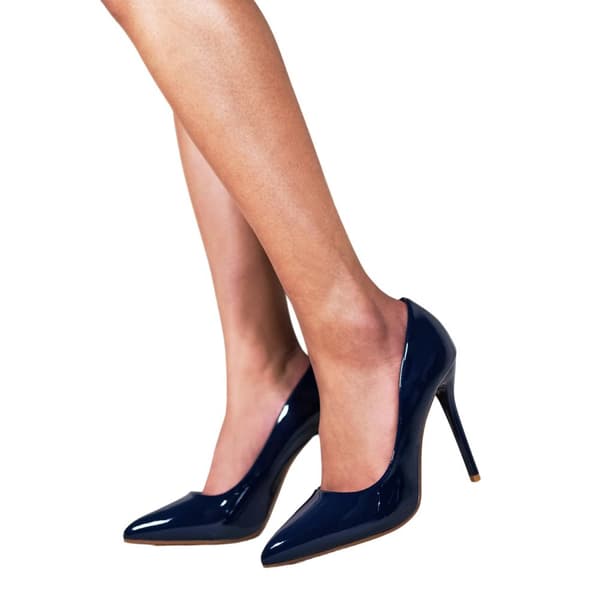 Where's That From Womens/Ladies Kyra Patent Faux Leather High Stiletto Heel Pumps