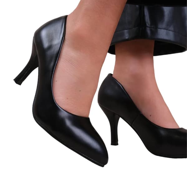 Where's That From Womens/Ladies Paola PU Pointed Mid High Heel Court Shoes