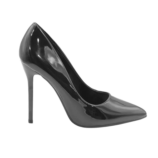 Where's That From Womens/Ladies Kyra Patent Faux Leather Wide High Stiletto Heel Pumps
