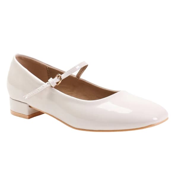 Where's That From Womens/Ladies Minsk Patent Leather Buckle Detail Low Heel Pumps