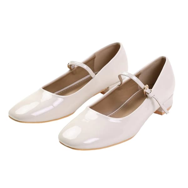 Where's That From Womens/Ladies Minsk Patent Leather Buckle Detail Low Heel Pumps
