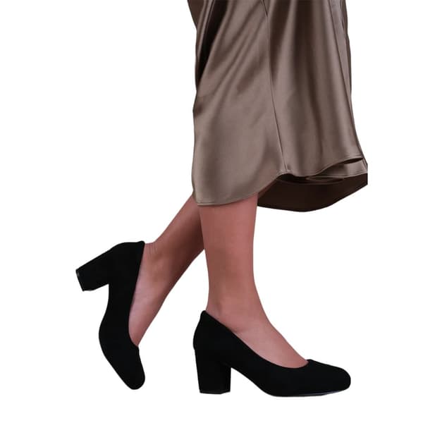 Where's That From Womens/Ladies Melrose Suede Wide Medium Block Heel Court Shoes