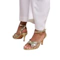 Miniatyrbilde 1 av 2: Where's That From Womens/Ladies Cyprus Metallic Multi Crossover Strap Wide Mid Heel Sandals