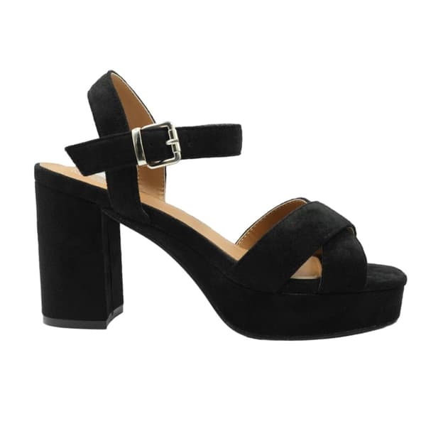 Where's That From Womens/Ladies Marcia Strappy Suede Platform High Heels Black 6 UK