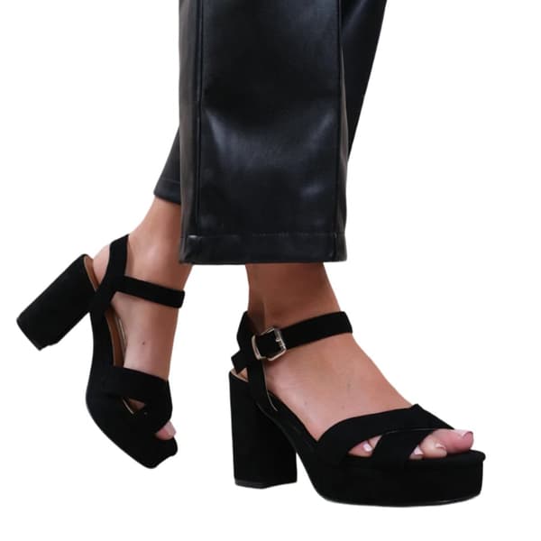 Where's That From Womens/Ladies Marcia Strappy Suede Platform High Heels