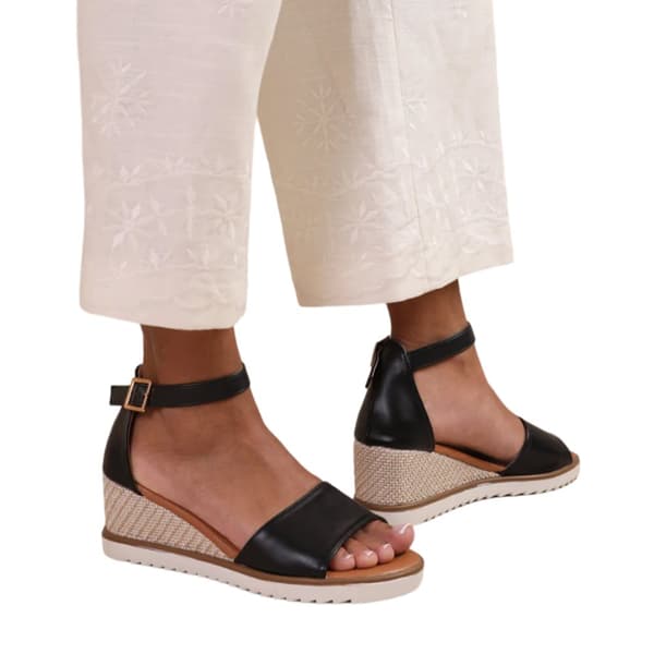 Where's That From Womens/Ladies Dusk Buckle PU Ankle Strap Wedge
