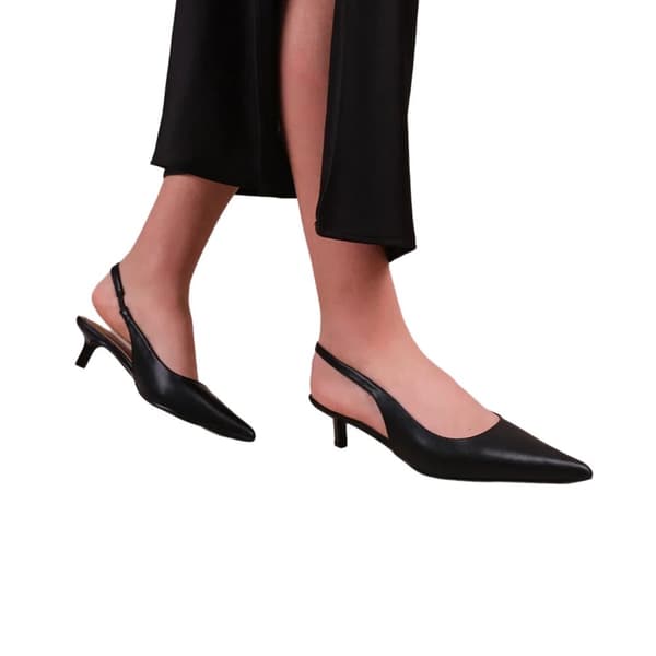 Where's That From Womens/Ladies New PU Sling Back Wide Kitten Heel Sandals