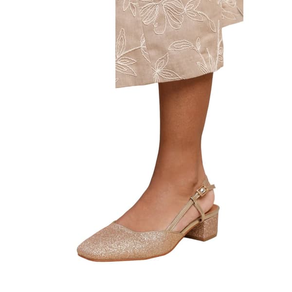 Where's That From Womens/Ladies Utah Faux Leather Sling Back Wide Low Block Heel Shoes