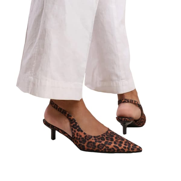 Where's That From Womens/Ladies New Satin Pointed Wide Kitten Heel Sandals Orange/Black 5 UK Wide