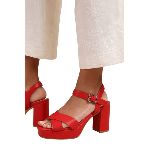 Where's That From Womens/Ladies Marcia PU Strappy Platform Block High Heels