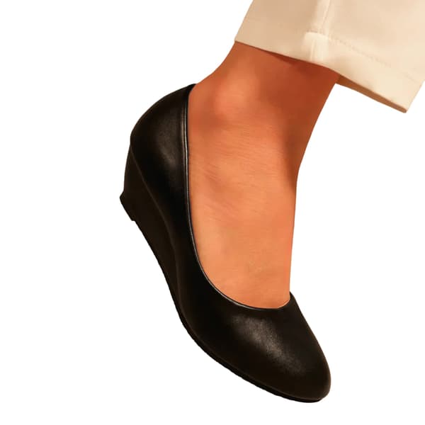 Where's That From Womens/Ladies Kieran PU Wide Platform Low Wedge Court Shoes