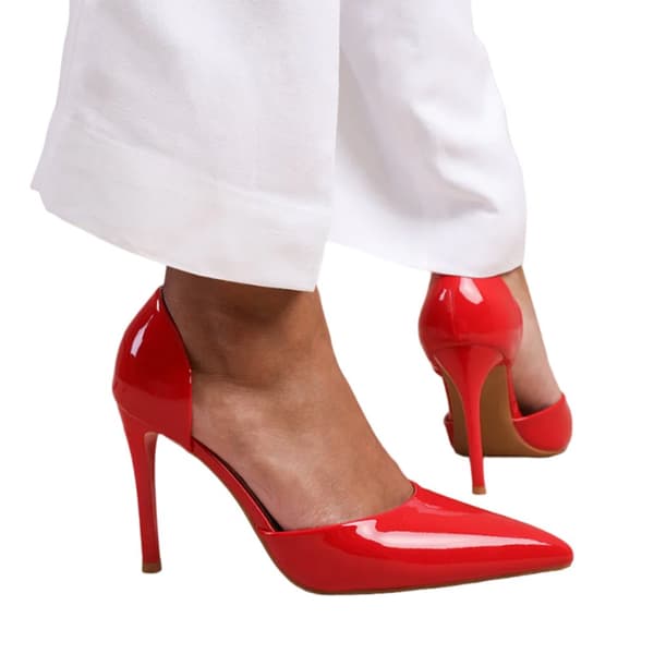 Where's That From Womens/Ladies Athens Patent Faux Leather Pointed Stiletto Heel High Heels