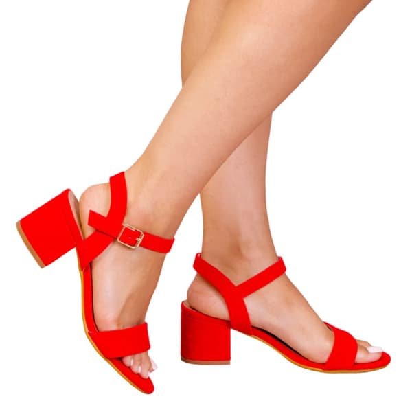 Where's That From Womens/Ladies Zephyr Strappy Suede Peep Toe Mid High Block Sandals