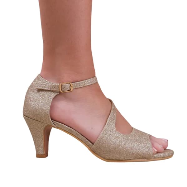 Where's That From Womens/Ladies Beatrice Faux Leather Crossover Strap Extra Wide Kitten Heel High Heels