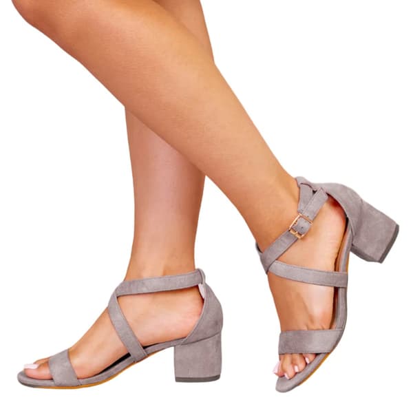 Where's That From Dam/Ladies Amber remmar mocka peep toe medelhög blockklack sandaler