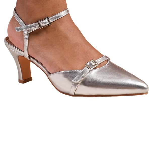 Where's That From Womens/Ladies Memphis Buckle Faux Leather Low Heel Sandals Silver 3 UK