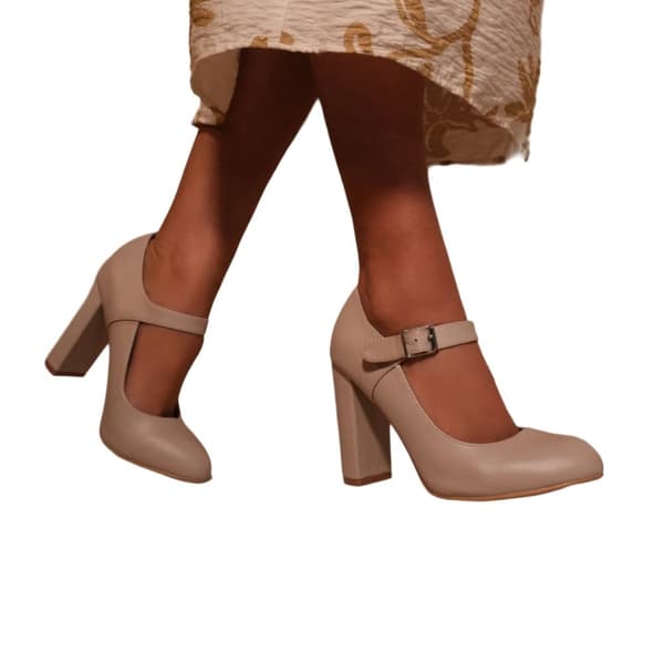 Where's That From Womens/Ladies Michelle High Block Heel Pumps