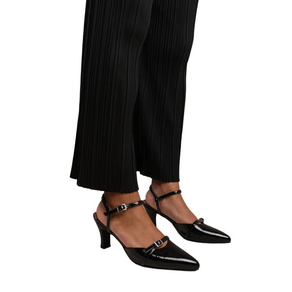 Where's That From Womens/Ladies Patent Faux Leather Multi-Buckle Detail Low Heel Sandals Black 4 UK