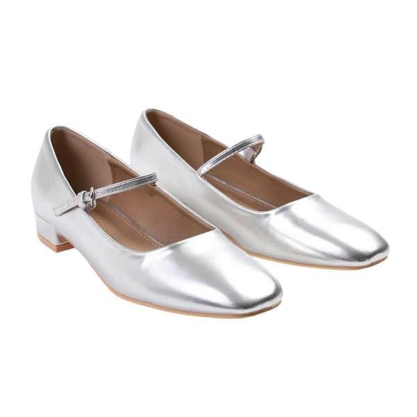 Where's That From Womens/Ladies Minsk Metallic PU Buckle Detail Low Heel Pumps
