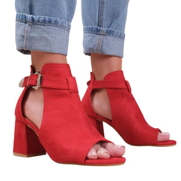Where's That From Womens/Ladies Lisa Suede Open Toe Wide Block Heel Sandals