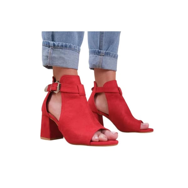 Where's That From Womens/Ladies Lisa Suede Open Toe Block Heel High Heels