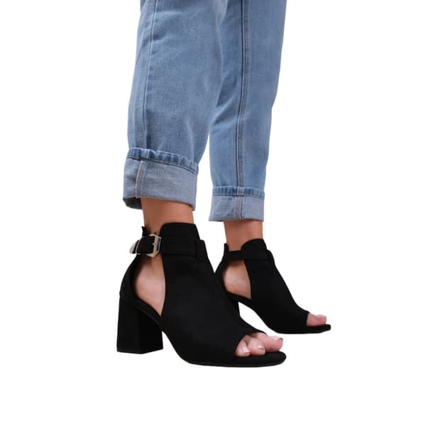 Where's That From Dam/Lady Lisa Suede Open Toe Block Heel Högklackat