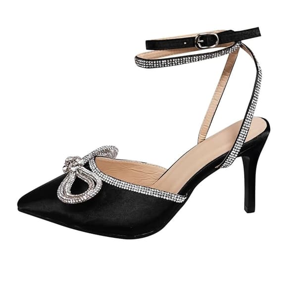 Where's That From Womens/Ladies Fanen Bow Diamante Stiletto Heel High Heels
