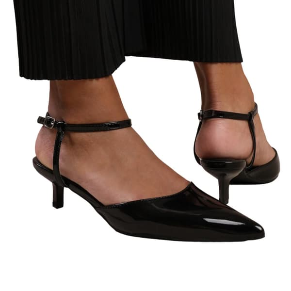 Where's That From Womens/Ladies Malta Patent Leather Pointed Kitten Heel Sandals