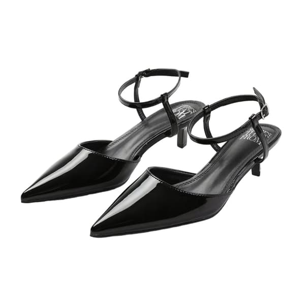 Where's That From Womens/Ladies Malta Patent Leather Pointed Kitten Heel Sandals
