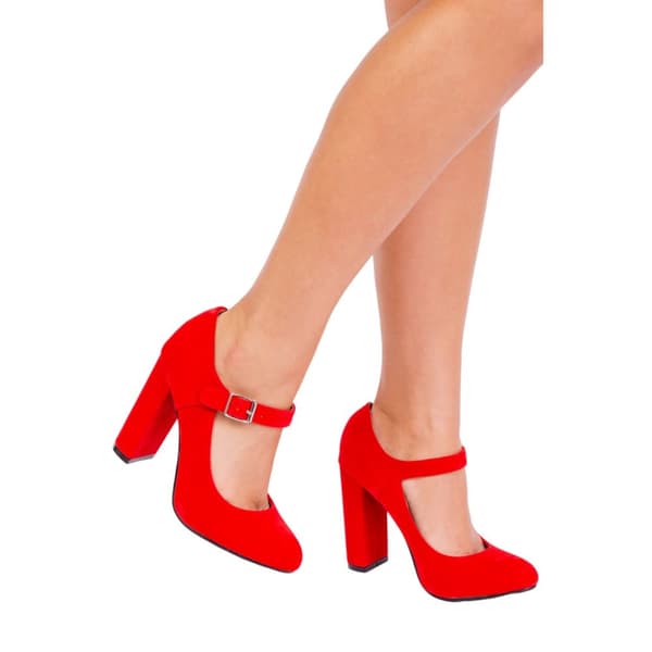 Where's That From Womens/Ladies Michelle Suede High Block Heel Pumps