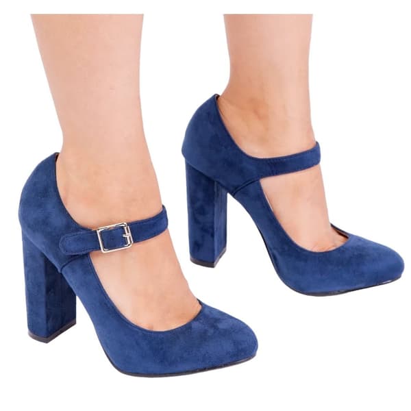 Where's That From Womens/Ladies Michelle Suede High Block Heel Pumps