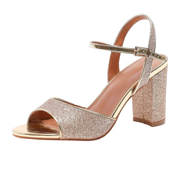 Where's That From Dam/Ladies Florence Faux Leather Ankle Strap Wide Mid Heel Sandals