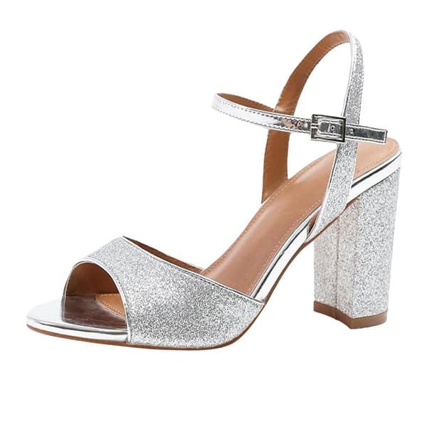 Where's That From Womens/Ladies Florence Faux Leather Ankle Strap Wide Mid Heel Sandals