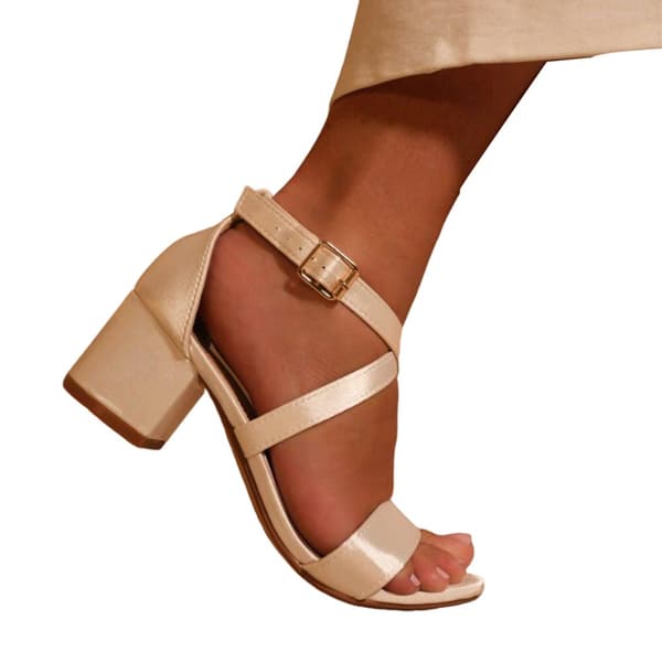 Where's That From Womens/Ladies Amber Strappy Satin Peep Toe Medium Block Heel Sandals