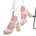 Miniatyrbild 3 av 3: Where's That From Dam/Ladies Volym Mocka Crossover Strap Plattform Block Högklackat