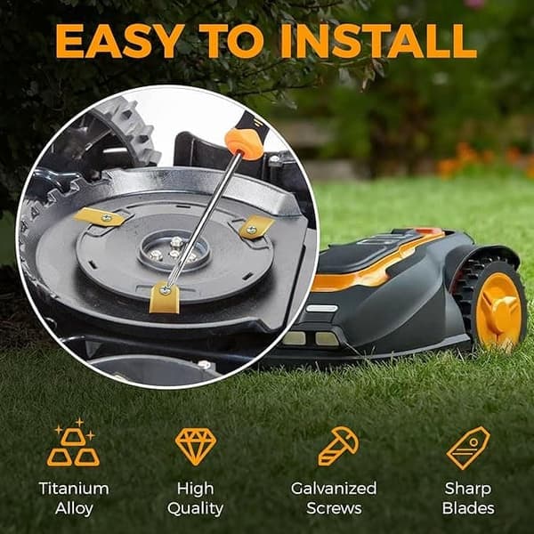 30 kpl:n titaanipinnoitetut terät Husqvarna Automowerille, Gardenalle, Yard Forcelle – varaterät robottiruohonleikkureille