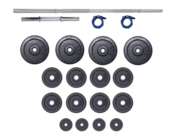 Stänger + hantlar 50 KG i stål - FITLIFE - All Inclusive
