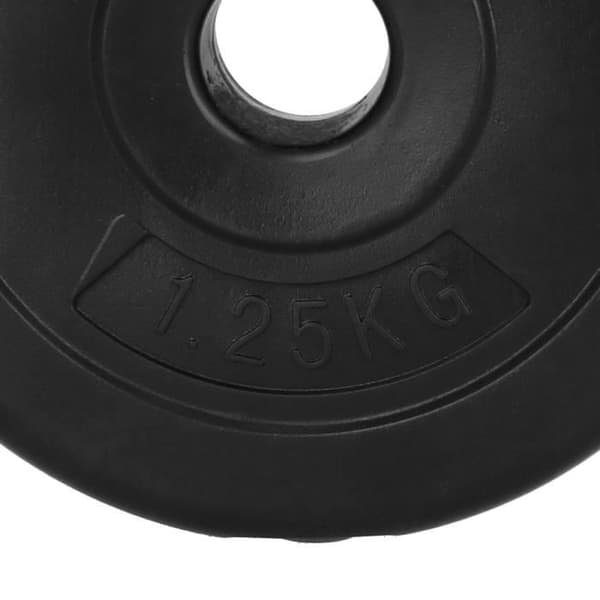 SPRINGOS® viktskiva 1,25 kg - svart i bitumen och plast (PP)