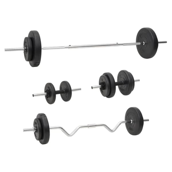 vidaXL vægtstang og håndvægt med skiver 60 kg