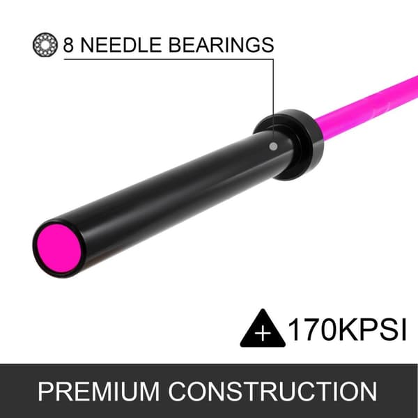 2m längd 544kg kapacitet 170K PSI skivstång med 2 skyddsremmar, högkvalitativt material, Premium nållager, antiglid räffling