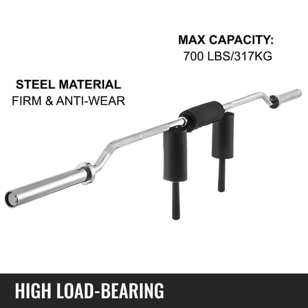221,28 cm 317,51 kg kapacitet säkerhets squat bar med axel- och nackskydd, halkfri design, för olika träningar